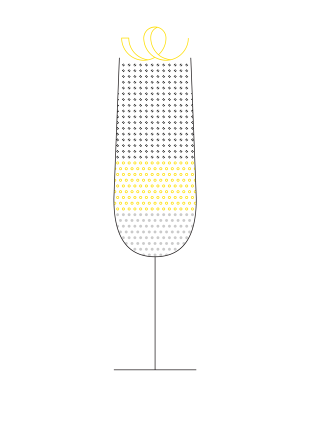 Illustration to accompany the French 75 cocktail from Regarding Cocktails. Good freebie for a senior citizen?