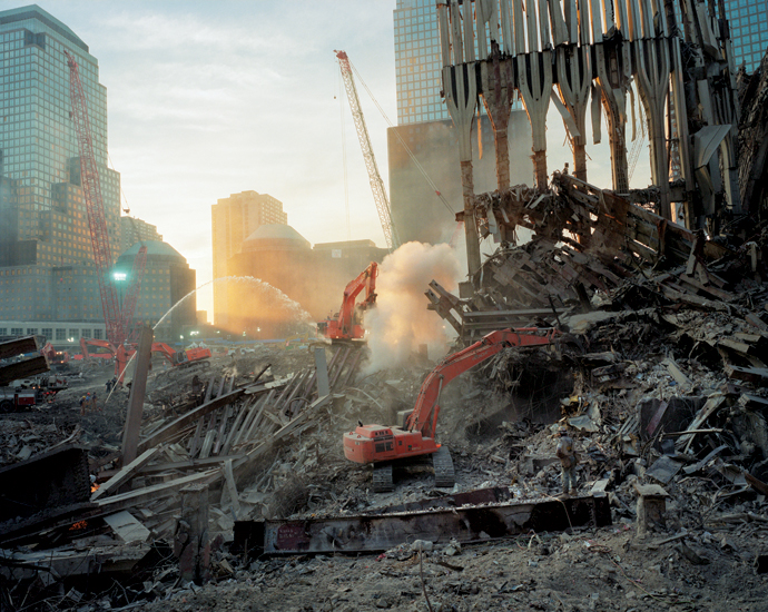 Inside the pile, looking west (Fall 2001)