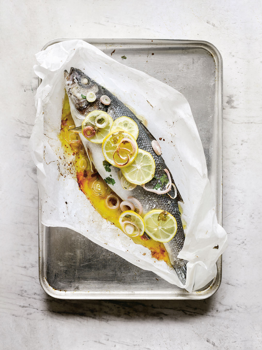 Sea bass baked in a parcel. All images from The Silver Spoon Classic
