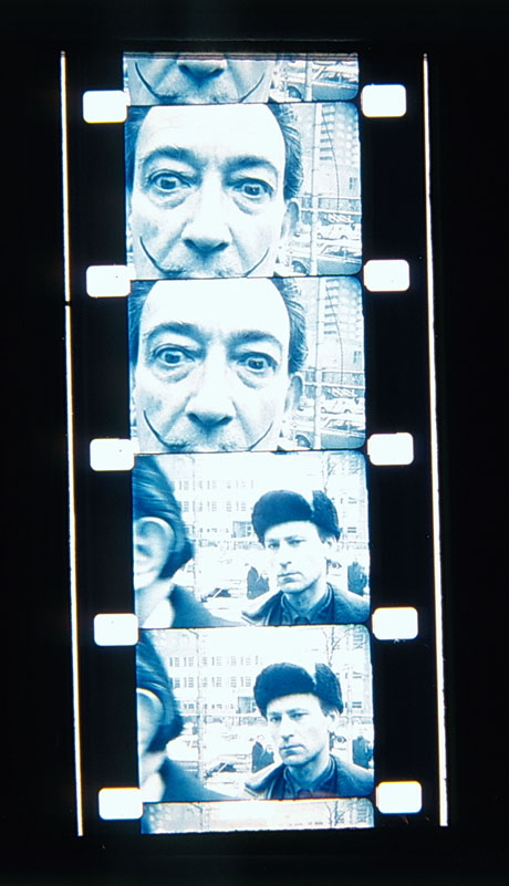 Mekas and Salvador Dalí, fooling around during one of Dalí's