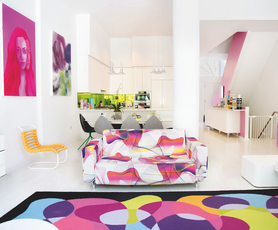 Rashid Residence, New York, New York, USA. Industrial designer, furniture designer, lighting designer, product designer, graphic designer, fashion designer, interior designer. Ortal Mizrahi, Courtesy of Karim Rashid Inc