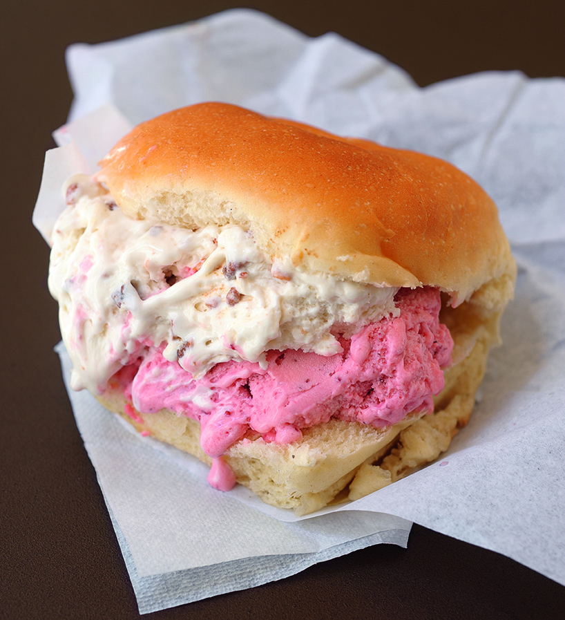 Ice cream brioche, in Sicily