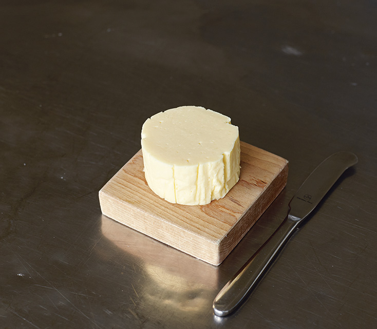 A pat of The Sportsman's homemade butter