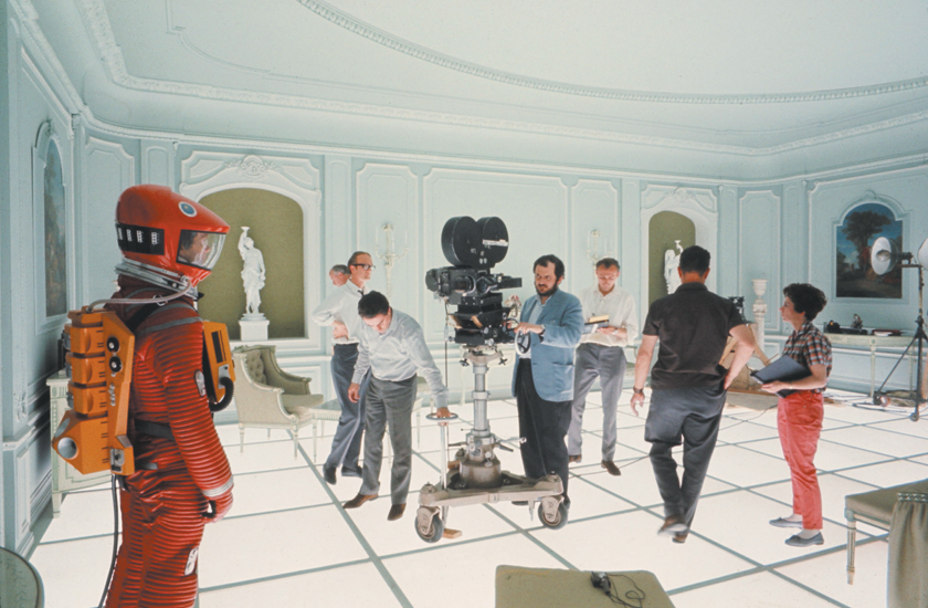 Stanley Kubrick on the set of 2001: A Space Odyssey. Great film, shame about the chairs.