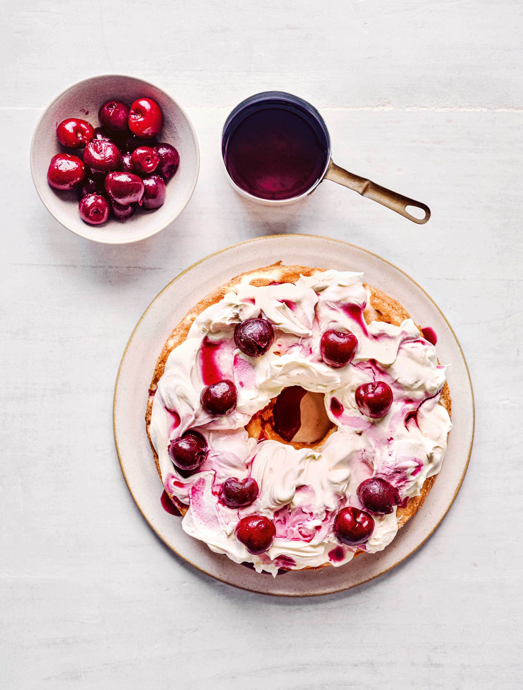 Angel Cake with Cherries