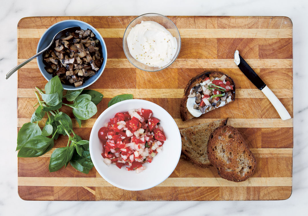 Portobello bruschetta. All images from Vegan: The Cookbook