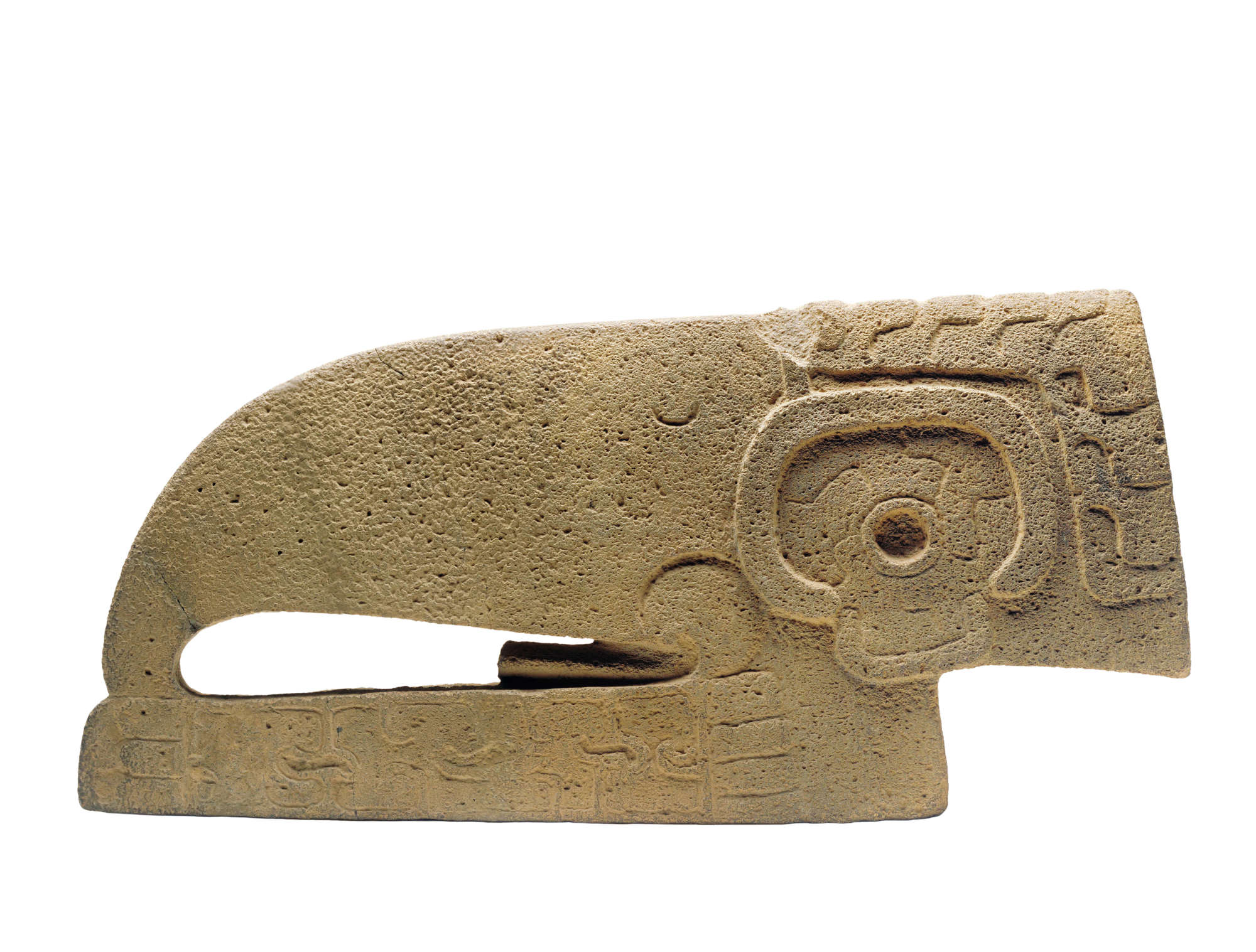 Hacha, c.AD 600–1000. Stone, 25.4 × 53.3 × 6.35 cm / 10 × 21 × 2 ½ in, Minneapolis Institute of Art, Minnesota. The William Hood Dunwoody Fund