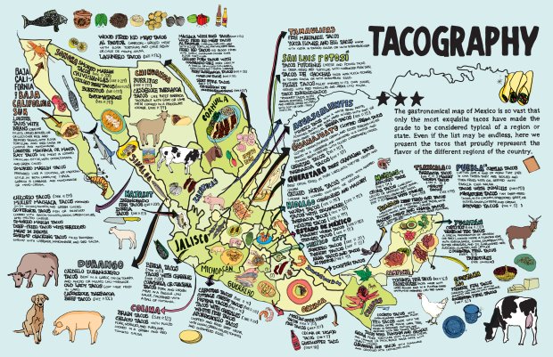 A taco map, as featured in Tacopedia