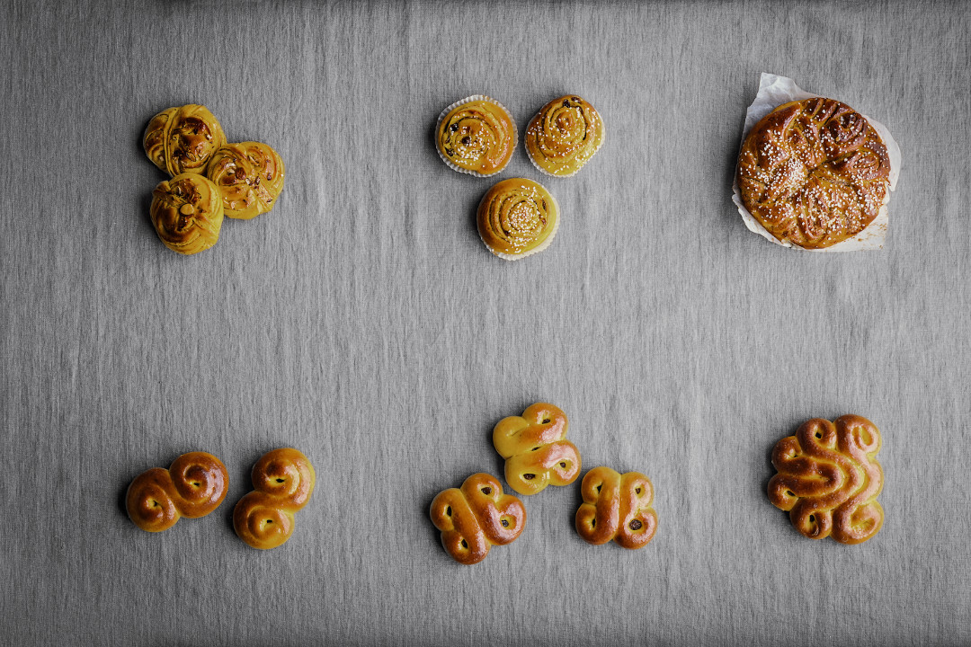 Sweet pastries, as photographed by Magnus Nilsson, for The Nordic Baking Book