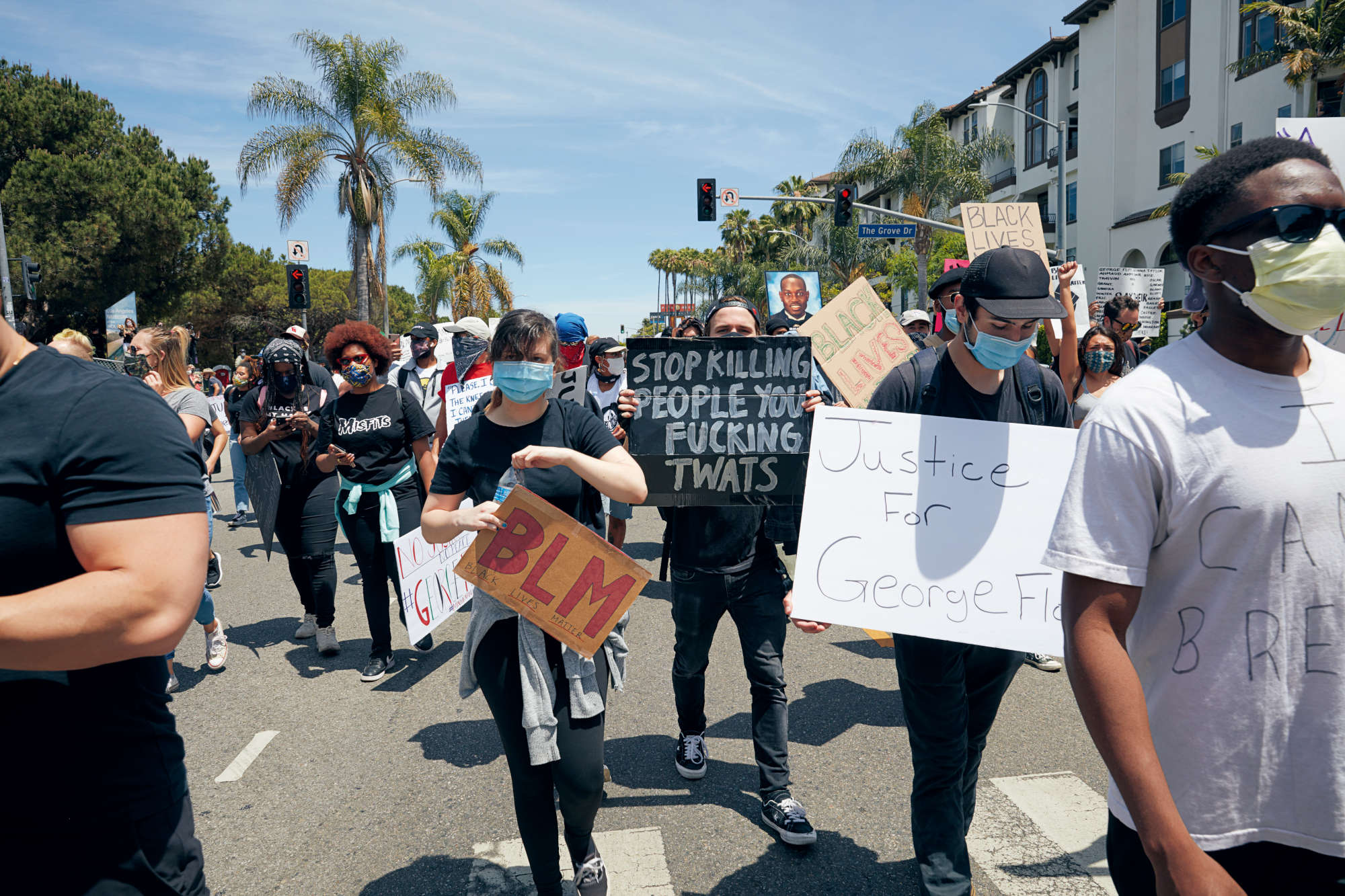 Untitled #1 (Black Lives Matter March), 2020.  Pigment print, 16 × 24 in. (40.6 × 61 cm). Courtesy the artist and Regen Projects, Los Angeles; Lehmann Maupin, New York/Hong Kong/Seoul/London; Thomas Dane Gallery, London and Naples; and Peder Lund, Oslo