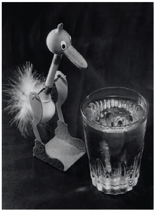 Drinking Bird, 1945. Glass, plastic, feathers, metal, felt, H. 19 cm / 7 ½ in Private collection