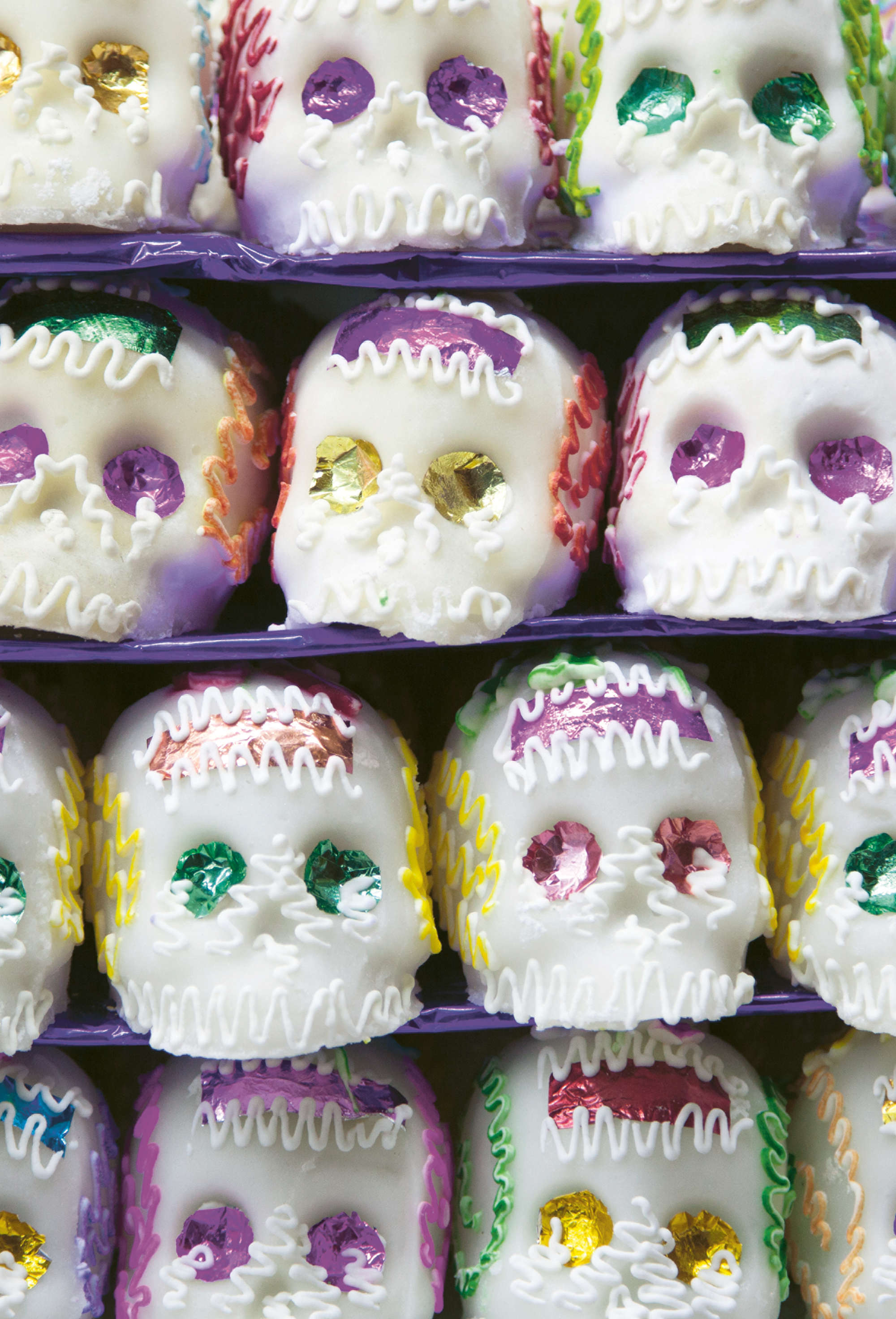 Calavera, or sugar skulls, are used to decorate the ofrendas of the deceased for Día de los Muertos in Mexico