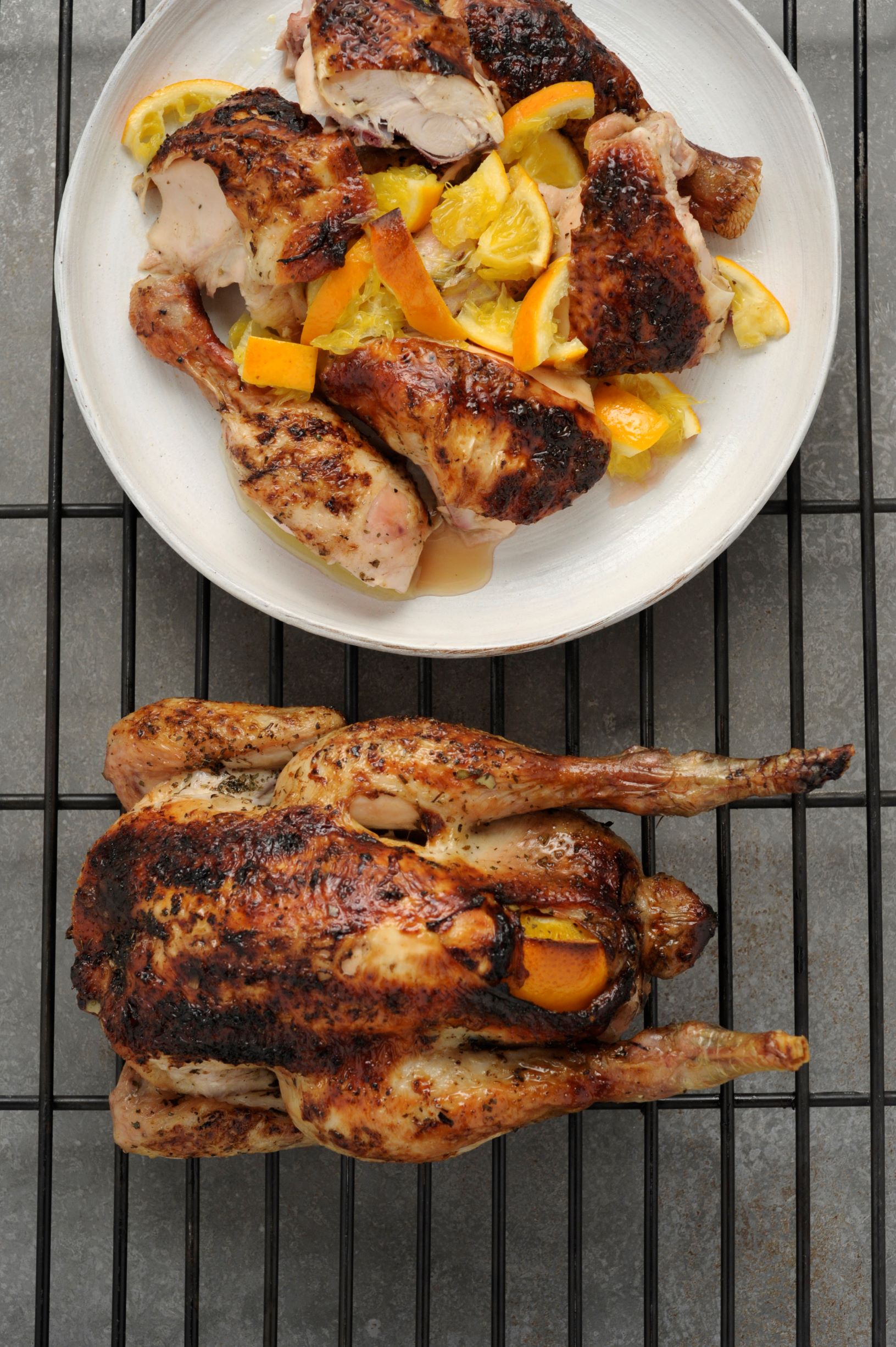 Charcoal-grilled chicken