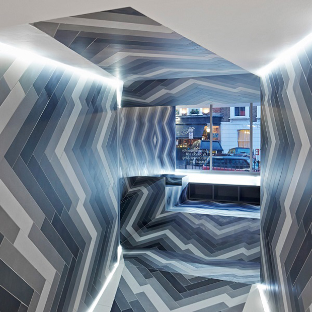 Young architects create psychedelic tile showroom