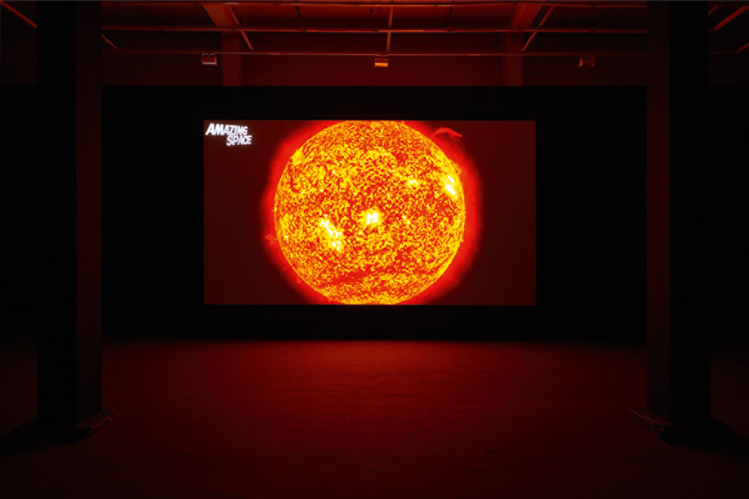 Installation view of Love Is The Message, The Message Is Death (2016) by Arthur Jafa. From 30,000 Years of Art