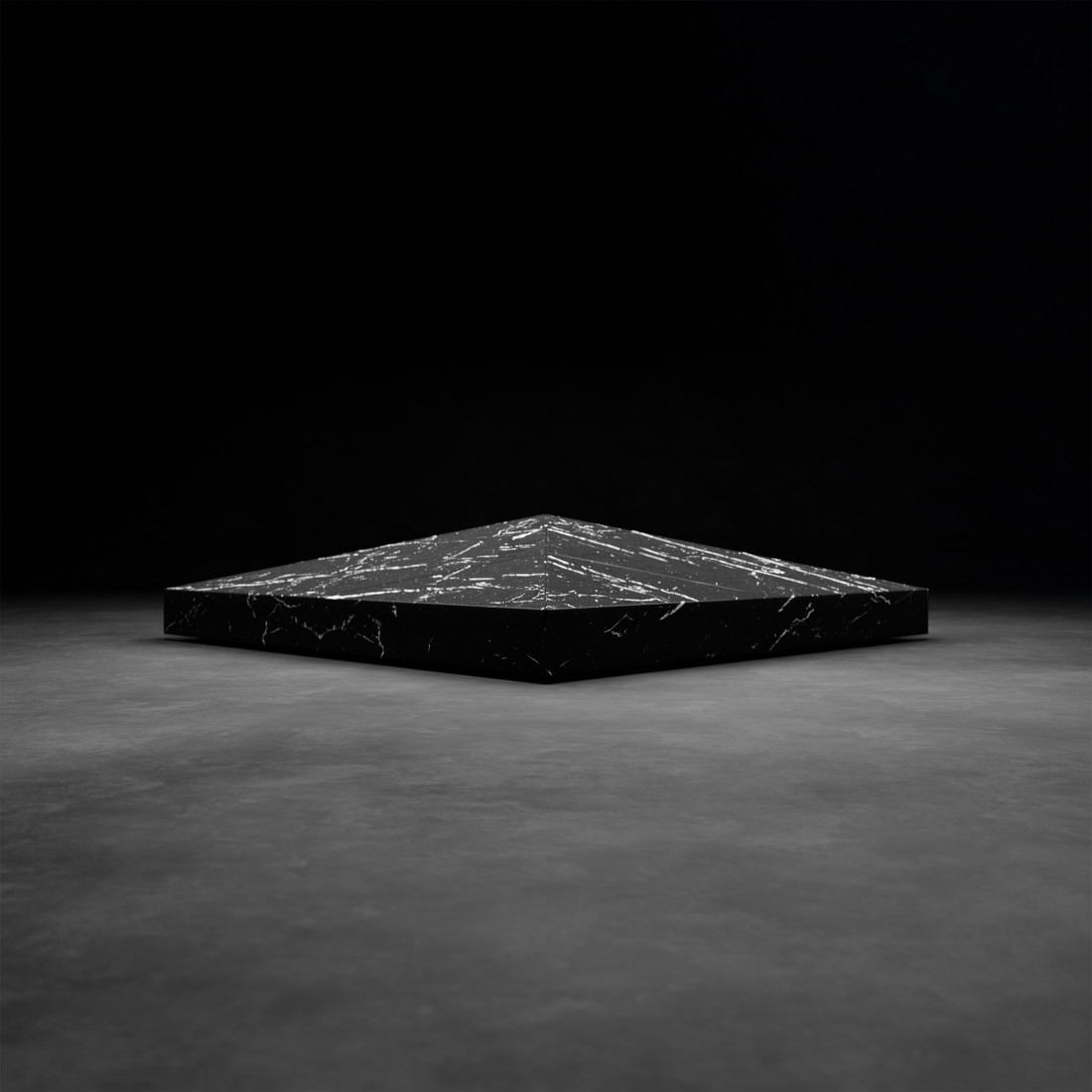   David Adjaye, Khufu, 2021, Nero Marquina Marble. © David Adjaye. Courtesy of Pace