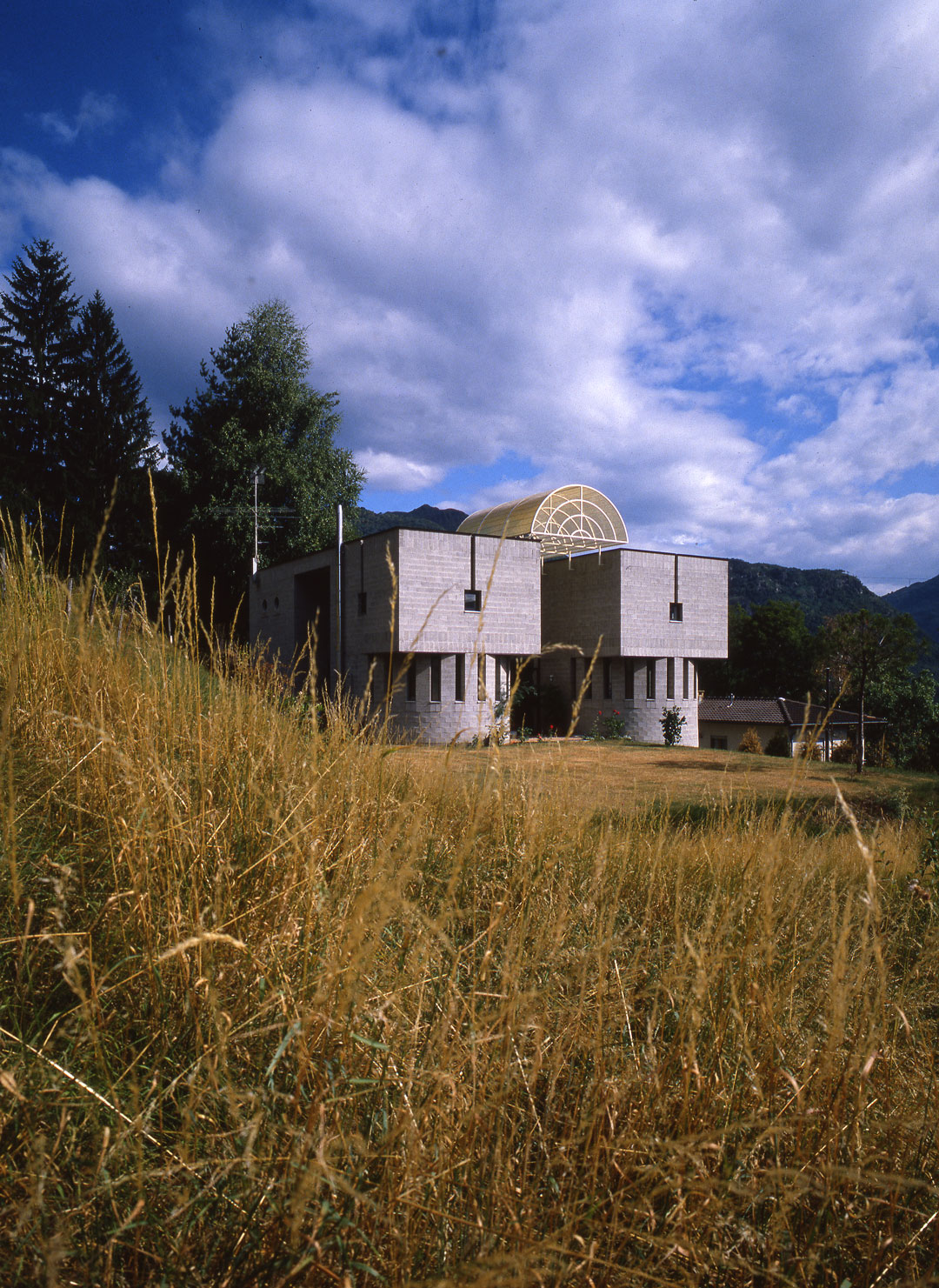 Residence by Mario Botta architects in Origlio, Switzerland, 1982