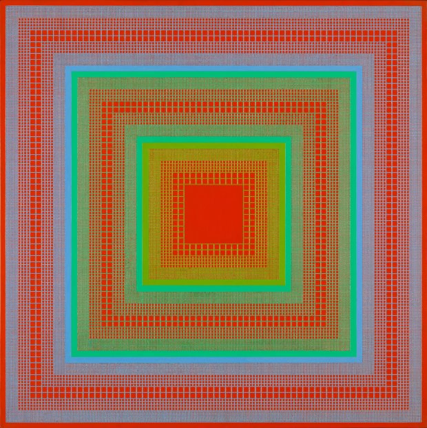 Sunglow (1968) by Richard Joseph Anuszkiewicz. From Eye Attack - Op Art and Kinetic Art 1950-1970