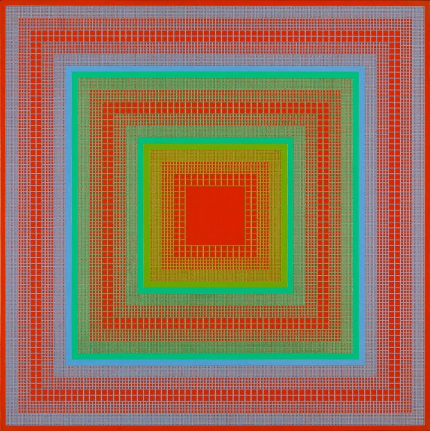 Sunglow (1968) by Richard Joseph Anuszkiewicz. From Eye Attack - Op Art and Kinetic Art 1950-1970
