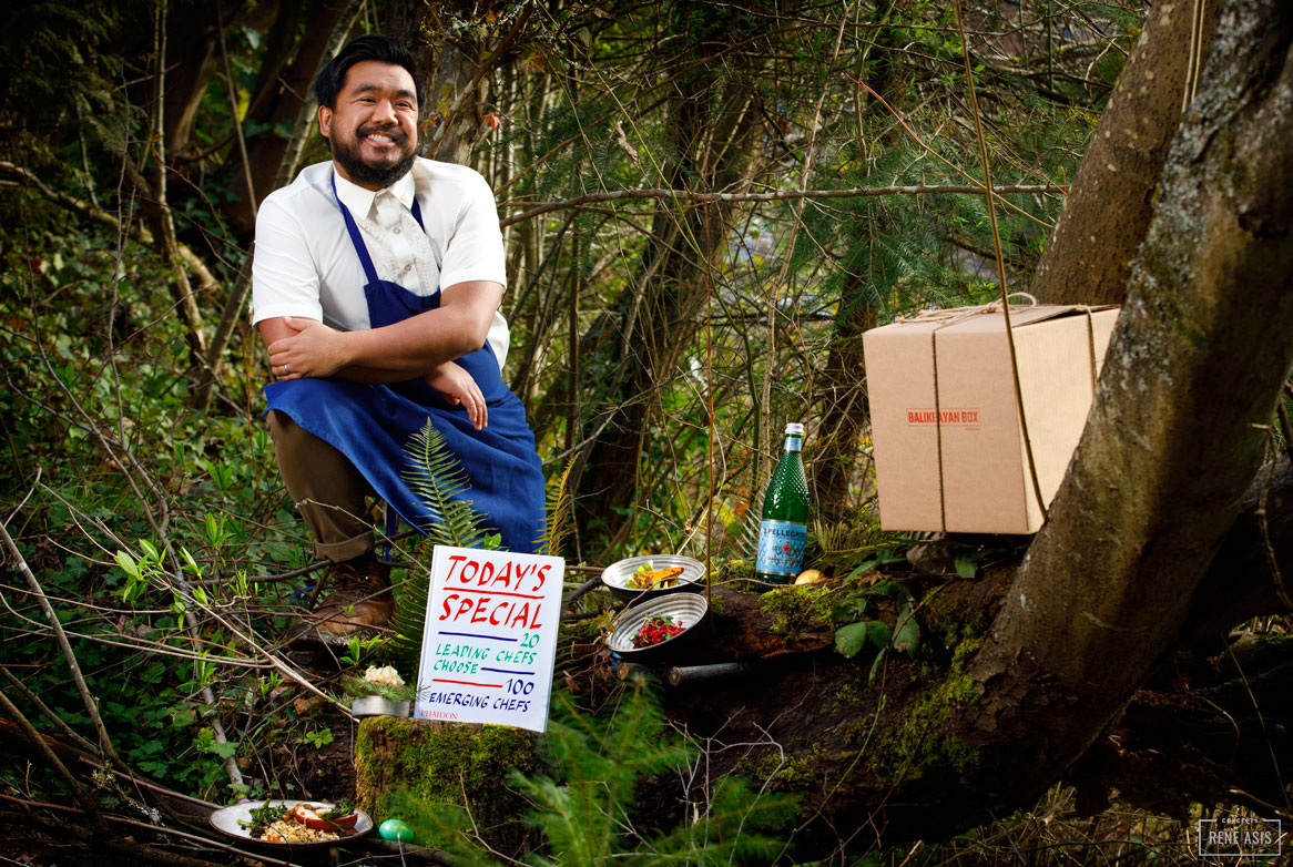 Chef Aaron Verzosa with his Today's Special meal kit box