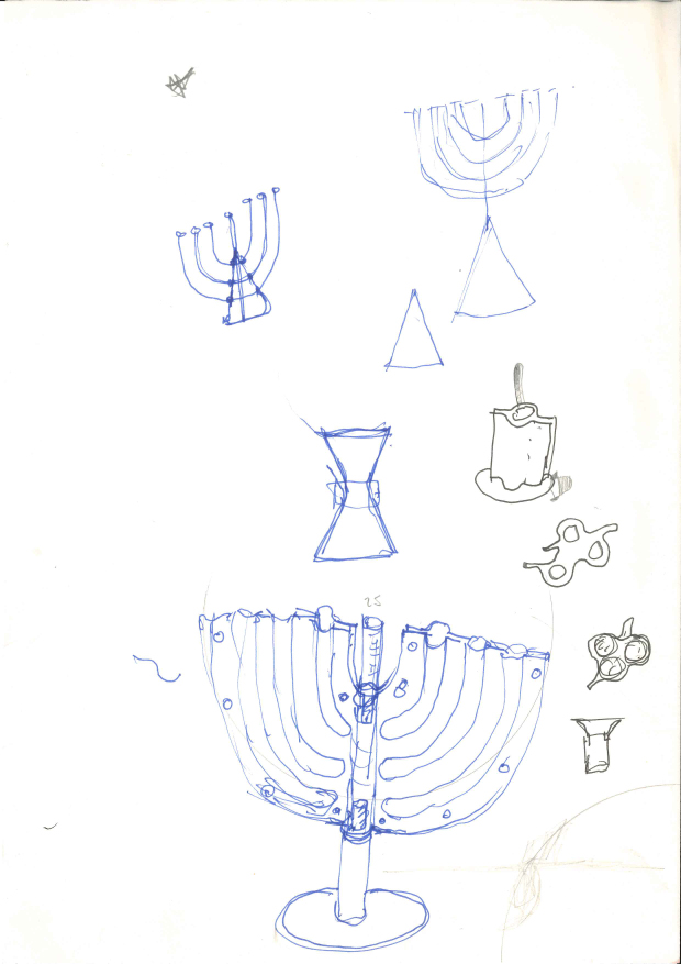 Menorah candlesticks, 1985 by Achille Castiglioni for Alessi. From Alessi - In-Possible