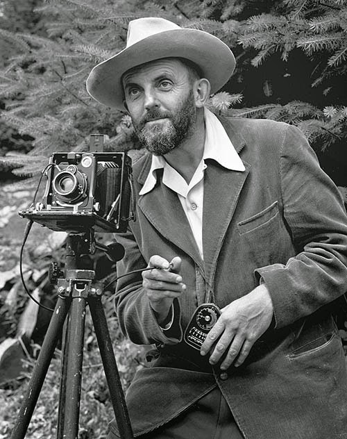 Ansel Adams with his trusty Weston light meter