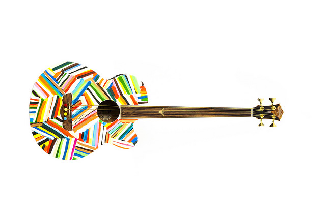 Michael Adamson's guitar. Image courtesy of War Child USA