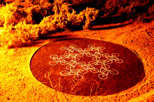 Ai Weiwei's work in Cayote Canyon, New Mexico. Photograph by Robert Schwan