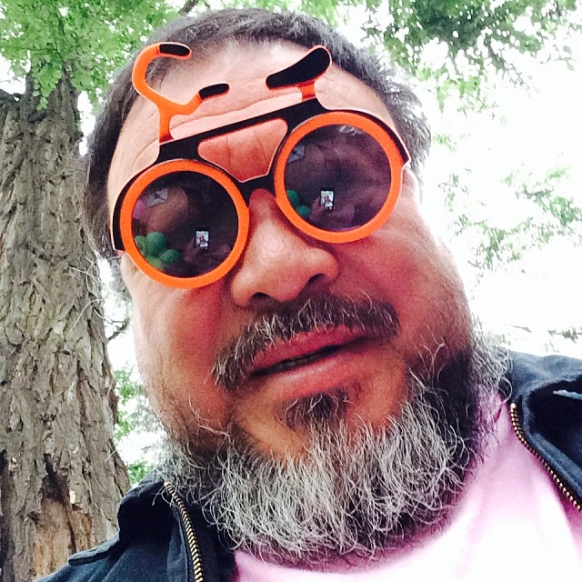 Artist and bike lover, Ai Weiwei. Image courtesy of the artist's Instagram account.
