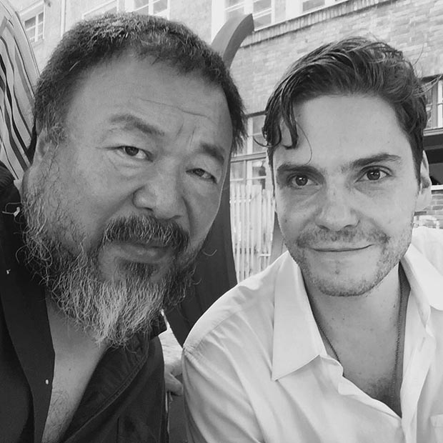 Ai with Daniel Brühl at Pauly Saal, Berlin. Image courtesy of Ai's Instagram