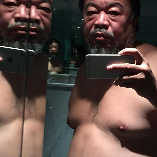 Ai's new lift selfie. Image courtesy of Ai Weiwei's Instagram