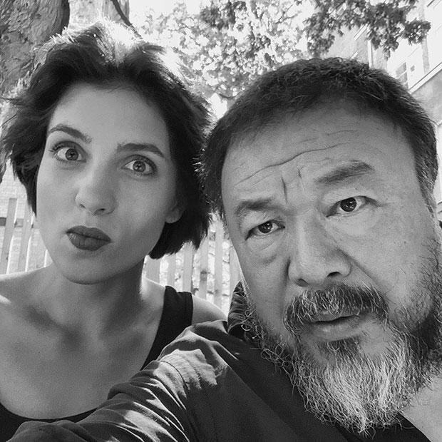 Ai Weiwei and Pussy Riot’s Nadia Tolokonnikova at Pauly Saal, Berlin, August, 2015. Image courtesy of Ai's Instagram