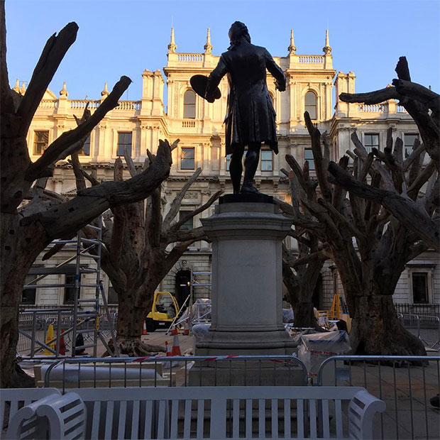 Ai Weiwei's shot of his sculptures in the Royal Academy's courtyard. Image courtesy of Ai Weiwei's Instagram