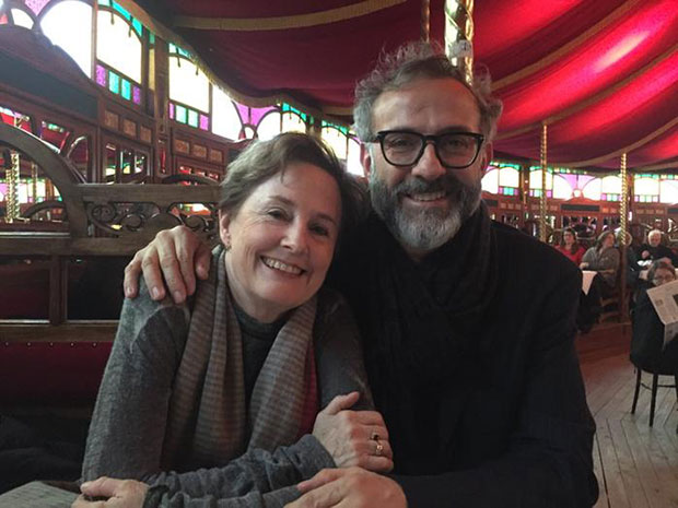 Alice Waters and Massimo shortly before their talk - photo from Massimo's Twitter feed