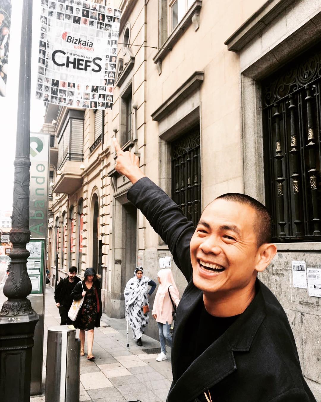 André Chiang in Bilbao. Image courtesy of Chiang's Instagram	