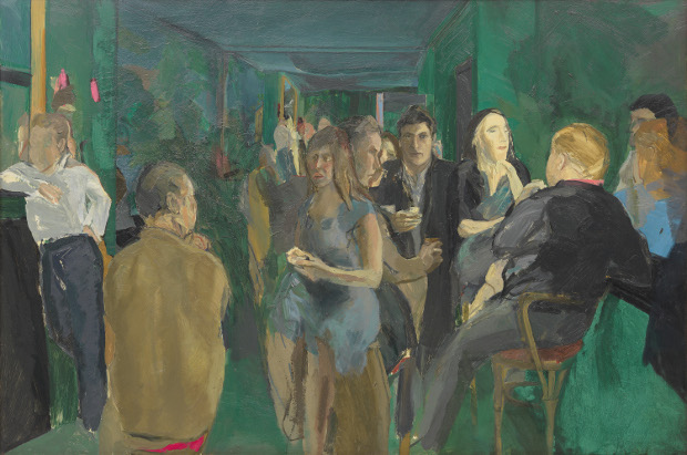 Michael Andrews, The Colony Room I, 1962 Oil on board 48 x 71 15/16 inches 121.9 x 182.8 cm. Collecton of Pallant House Gallery © The Estate of Michael Andrews. Courtesy James Hyman Gallery, London. Photo: Mike Bruce/Gagosian