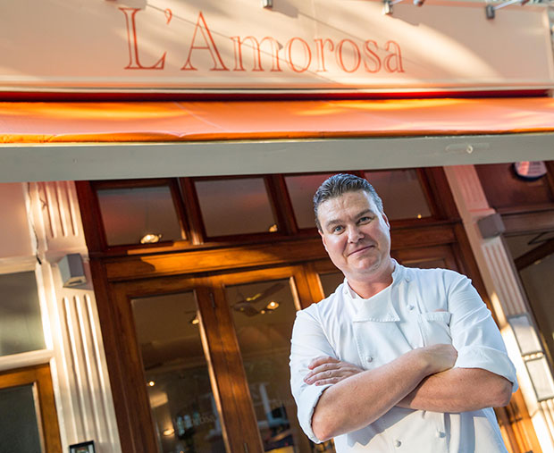 Chef Andy Needham outside his latest restaurant l'Amarosa
