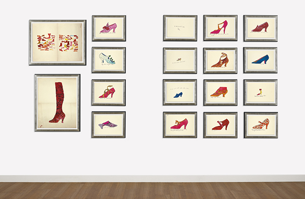 Andy Warhol's A La Recherché du Shoe Perdu (c.1955) on display at Sotheby's