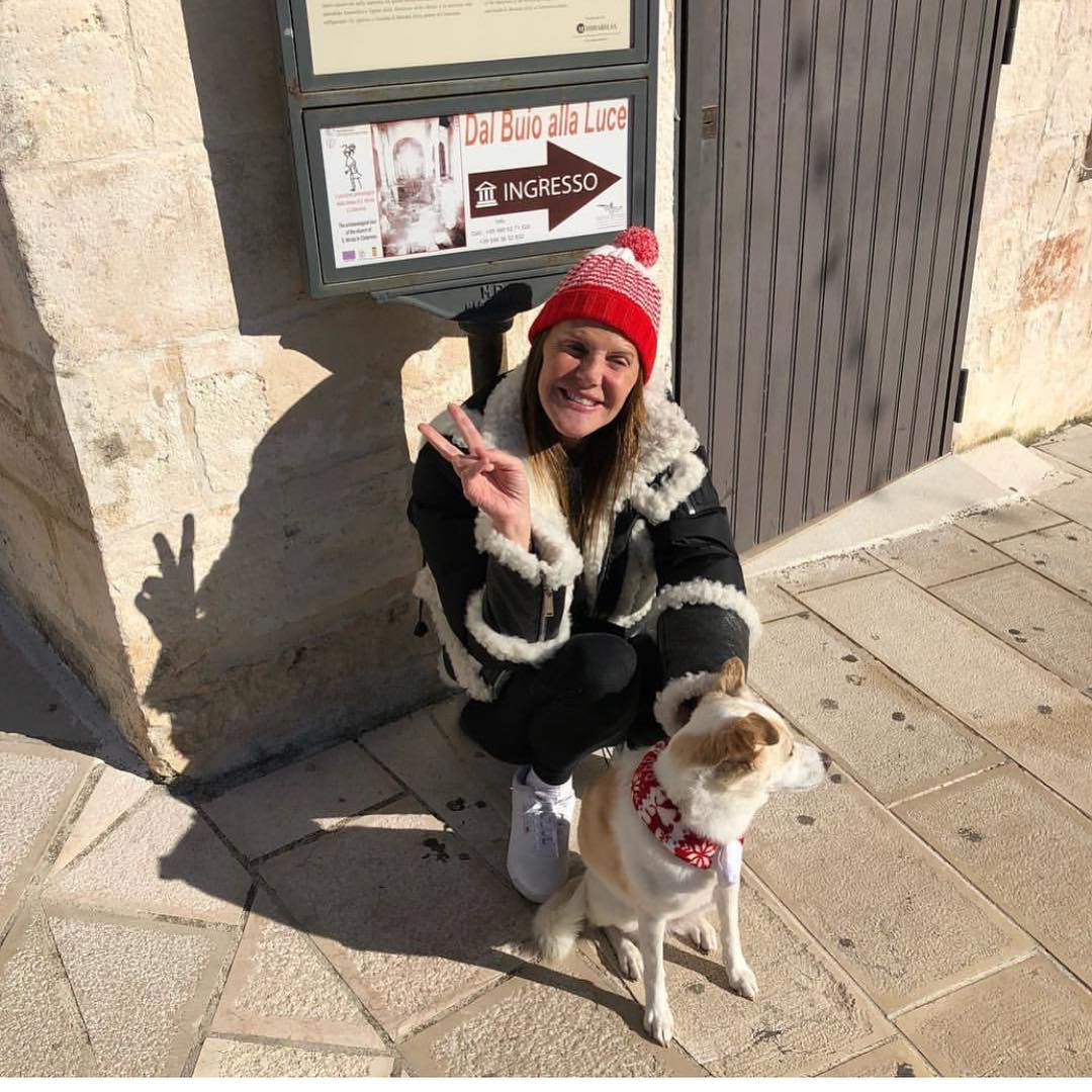 Anna Dello Russo and her dog Pedro