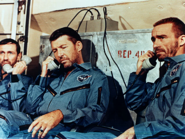The astronauts of Apollo 7 rebel and call for a takeaway