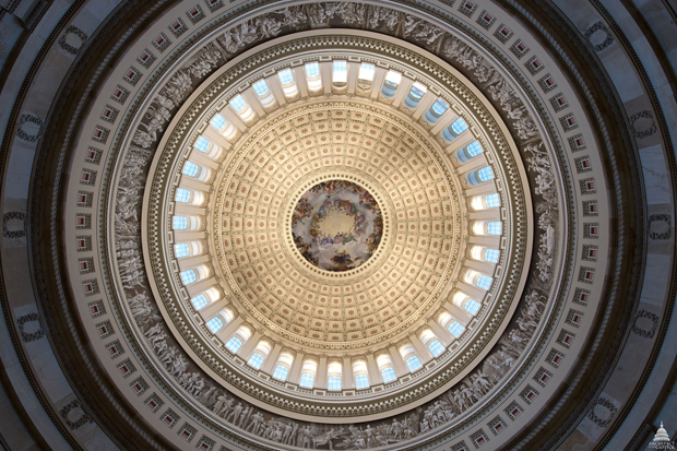 The Dome of the Capitol with the Apotheosis of Washington (1865) by Constantino Brumidi in its centre