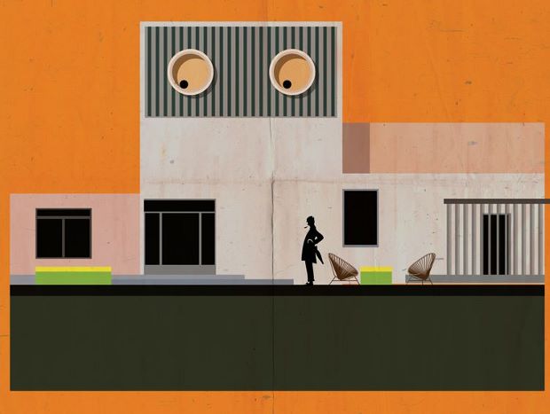 Detail from Federico Babina's Mon Oncle poster