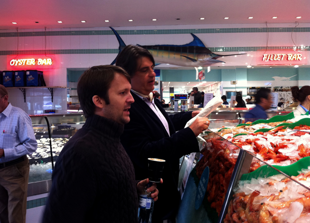 René Redzepi joins Masterchef presenter Matt Preston at the fish market in central Sydney (2010)