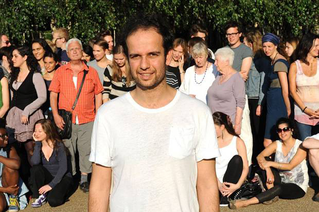 Tino Sehgal pictured outside his Tate installation