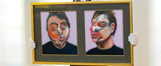 Two Studies for a Self-Portrait (1970) by Francis Bacon. Image courtesy of Sotheby's