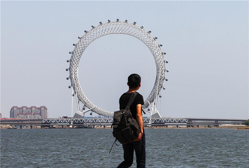 Bailing River Bridge Spokeless Ferris Wheel - China Construction Sixth Engineering Division - image courtesy Xinhuanet