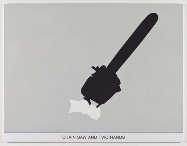 Chainsaw and Two Hands (2010) by John Baldessari