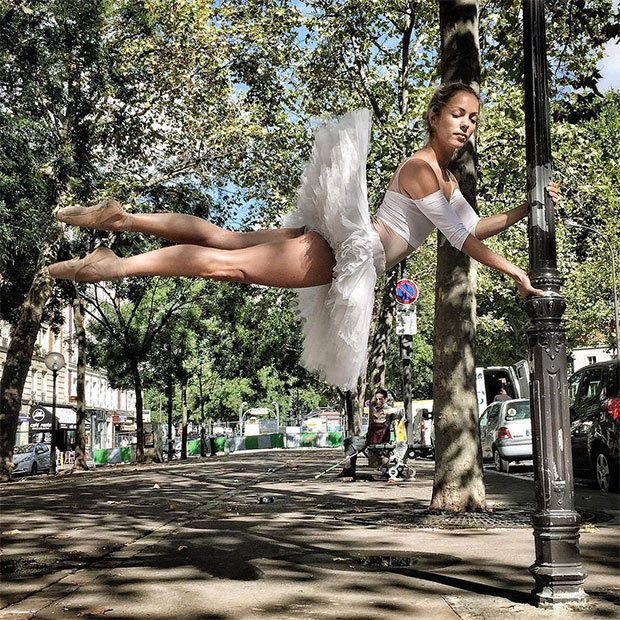 Dancer Charlotte Ranson in Paris, 2015, by JR. Courtesy of JR's Instagram