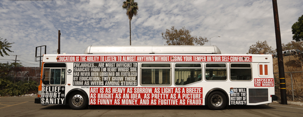 Barbara Kruger's bus design