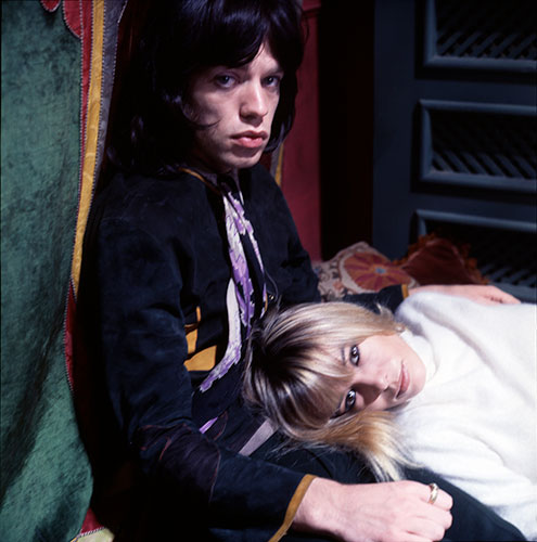 Mick Jagger and Anita Pallenberg on the set of Performance, October 1968. ©The Cecil Beaton Studio Archive at Sotheby’s